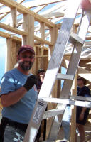 Worker with ladder